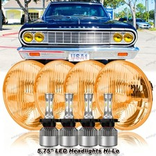4pcs 5.75 5 34 Led Headlights Hi-low Sealed Beam For Chevy Impala El Camino 4pcs 5.75 5 34 Led Headlights Hi-low Sealed Beam For Chevy Impala El Camino