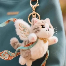 2025 new Charming winged cat keychain