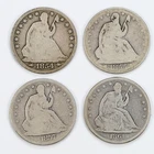 1854-O & 1855-O (Arrows) 1857 1861 Liberty Seated Half Dollars Silver 50c x4
