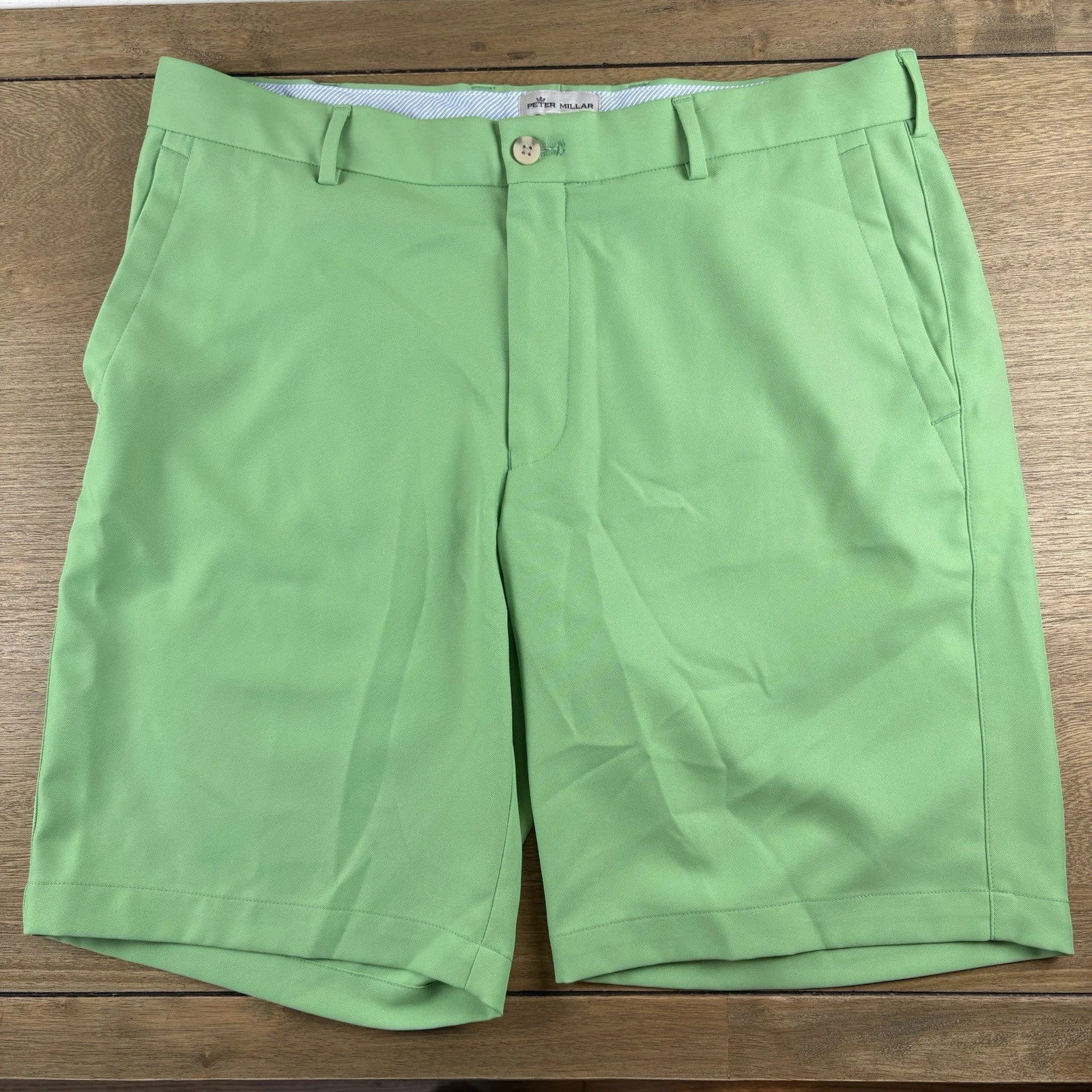 New Peter Millar Crown Sport Salem Performance Golf Shorts Mens 34 Green EB82
