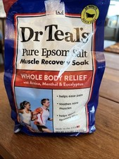 Dr Teal's Pure Epsom Salt Muscle Recovery Soak Whole Body Relief 2.5 lb Bag. C1