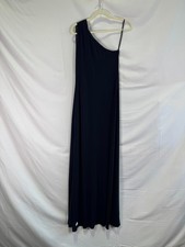 Halston Navy Blue Dana Jersey Gown Size 8 with Stains ex-RTR