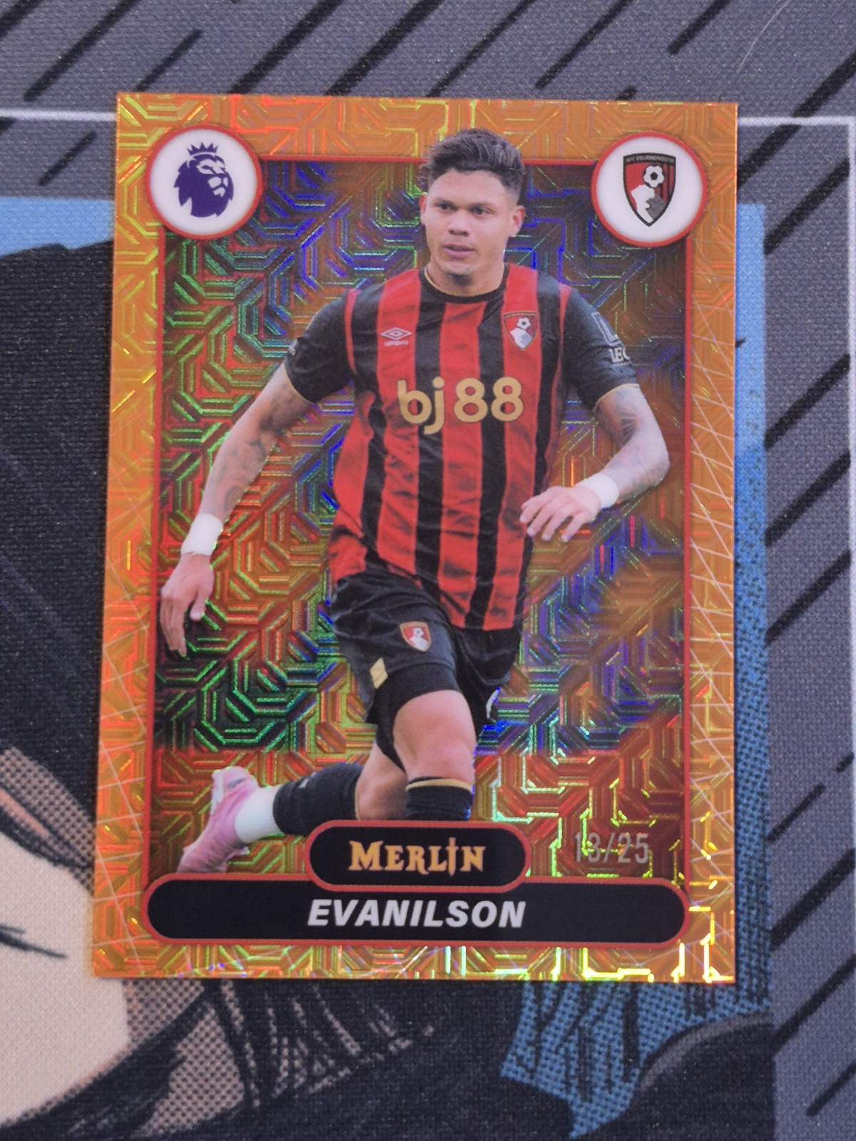 2026 Topps Merlin Premier League #6 Evanilson Orange Mojo Refractor /25 