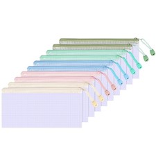 10Pcs Mesh Zipper Pouch Bags, A6 Sizes Pencil Waterproof Pouch Bag, Zipper Po...