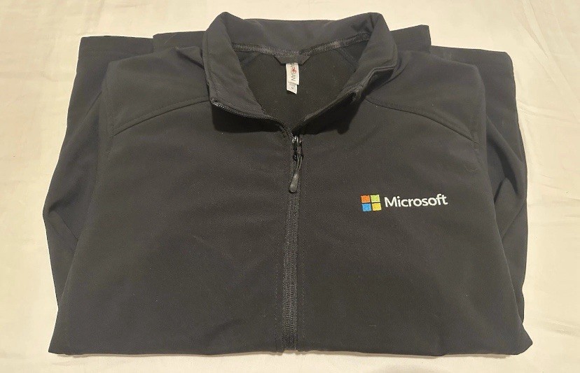 Mens Black Jacket with Microsoft Logo Size M | eBay