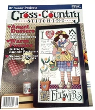 Vtg. Cross Country Stitching Magazine August 1996 27 Projects Kittens & Bunnies