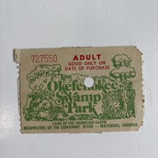1980s Okefenokee Swamp Park Ticket Waycross Georgia