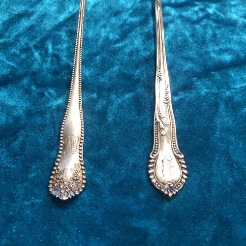 ANTIQUE STERLING SILVER LETTUCE FORK 66 Grams Lot 2 - Imagen 7 de 8