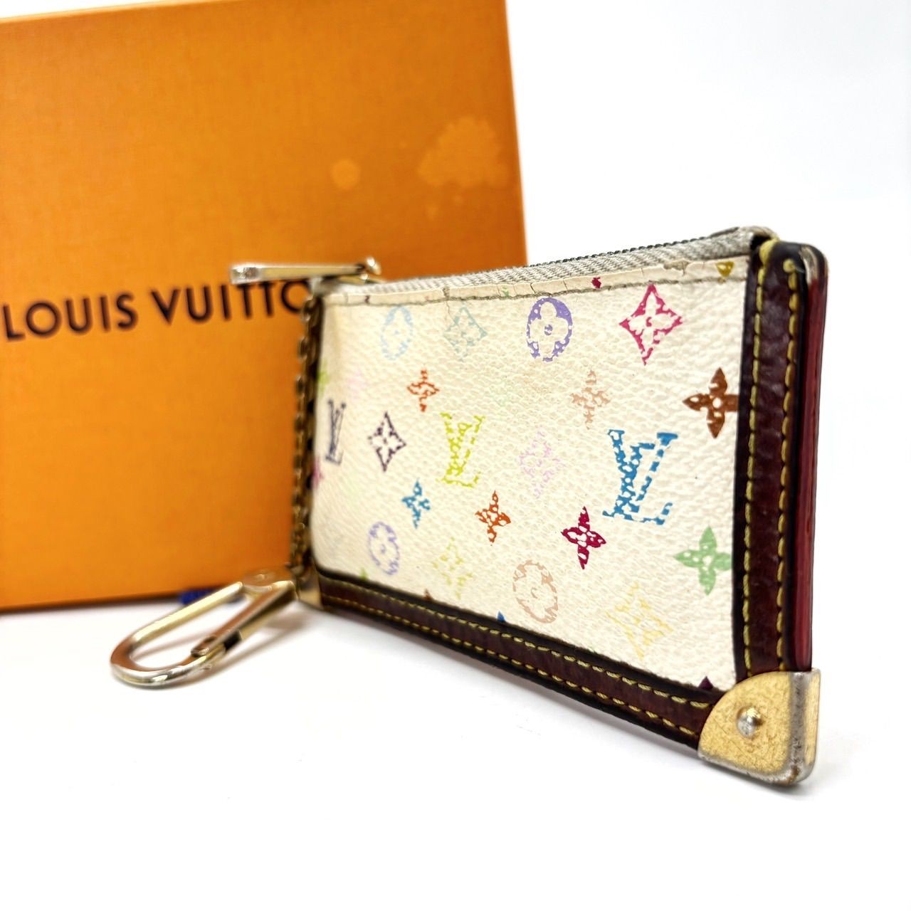 LOUIS VUITTON Monogram Pochette Clé Coin Case Small Goods Gold Hardware