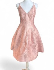 Halston Heritage Pink Tulip Dress. Rose Jacquard Fabric. Racerback. Size 6