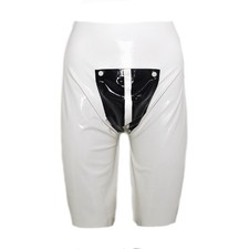 Shorts en latex fermeture éclair/sac intérieur pressions (3XL)