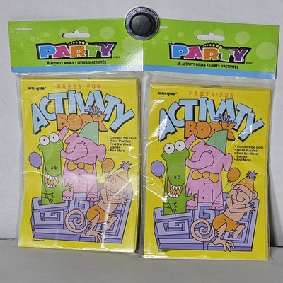 ***Lot Of 2 Packs Of 8 VTG Unique Party Fun Activity Books Party Favors NIP***