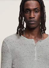  188 NWT Brand New John Varvatos Collection Ribbed Speckled Henley Shirt XL