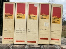 Kodak Carousel 140-Slide Black Trays, No Slides, 5-Pack in Original Boxes
