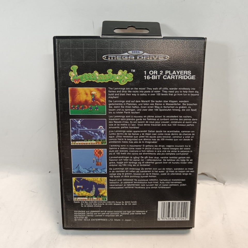 Jeu Lemmings Sur Sega MegaDrive (1991) - Version PAL EUR En Boîte (sans Notice)