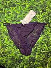Vintage 90s Ren Rof Purple Sheer Rhinestone Panties NWT Size L 7