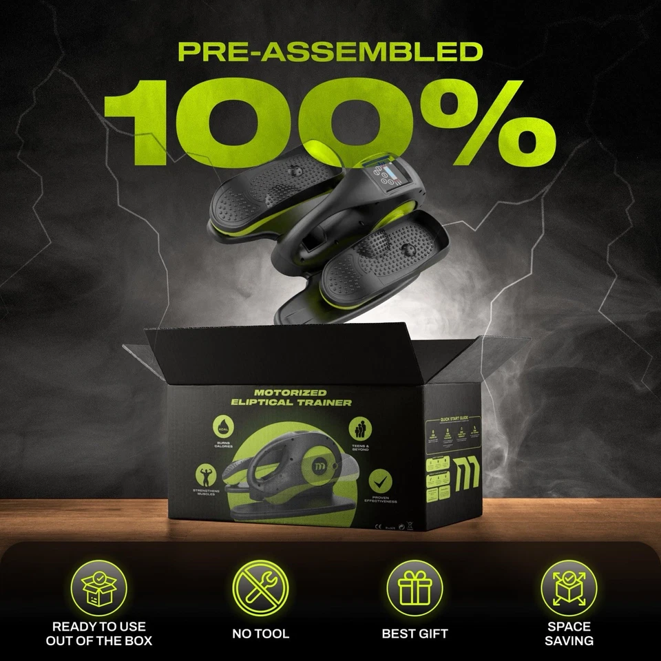 Motion Matrix Motorized Elliptical Exercise Machine (Neon Green) New - Image 4 of 4