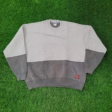 Vintage 90s Russell-Athletic Blank Sweatshirt XL 24x26 Gray Colorblock