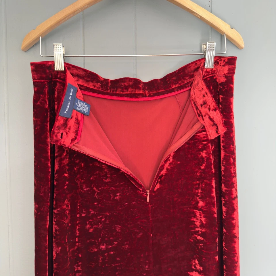 复古红色天鹅绒超长裙压碎天鹅绒垃圾奇思妙想哥特吸血鬼日记 — 第 3/4 张图片