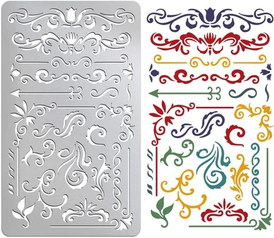 Eck Metallschablone Zum Malen Vintage Blumen Blumenspitze Schablone Zeichenvorla - Bild 1 von 4