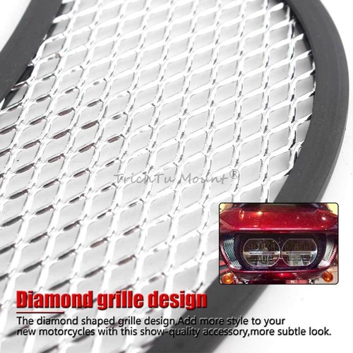 Chrome Fairing Mesh Grill Side Vent Screen For Harley Road Glide FLTR 2015-2023 - Picture 3 of 23