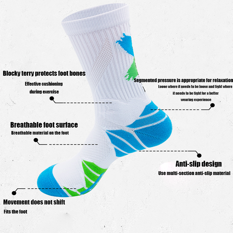 5 Pairs Men's Compression Running Socks - Cushioned & Odor-Free - Ideal for Spor