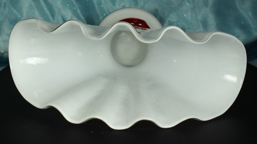 KRALIK Signed FAN Vase 1920s Czech Art Deco RED SNAKE Cord 6.75 x 9 inches FAB - Picture 10 of 14