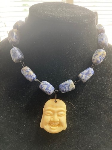 Wonderful Lapis Necklace with Smiling Buddha Pendant From Film Collection