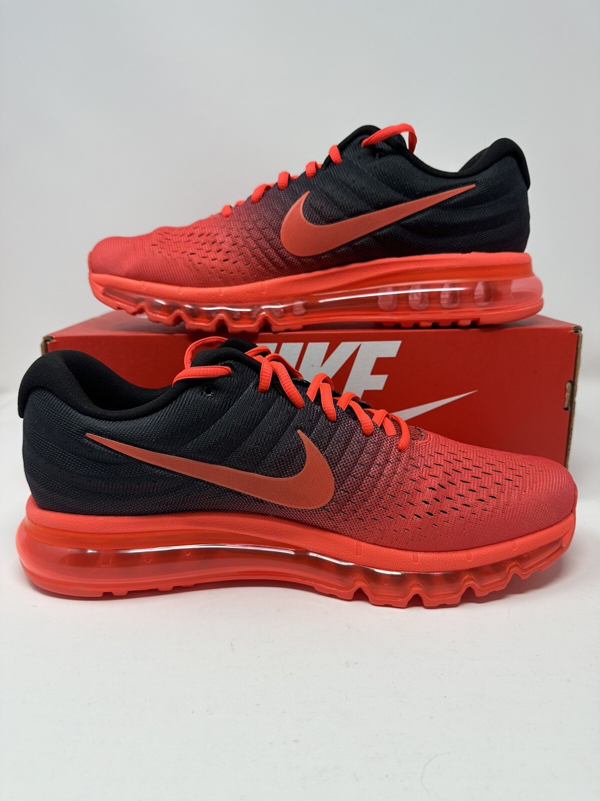 Nike Air Max 2017 Crimson Red Black Running Shoes Retro 849559600 Mens Size eBay