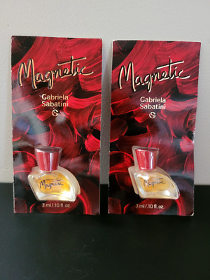 Lot of 2 Magnetic Gabriela Sabatini Eau de Toilette Women Miniature 3 ml .10 oz