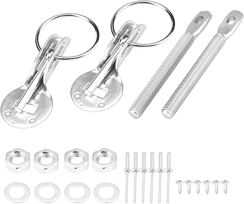 Pins Lock Alloy Steel Mount Bonnet Latch Kit Racing Car Universal Hood Pin  - Picture 18 of 22