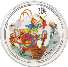 Coin .999 1oz Fine Silver $1 Australia Year Of The Monkey 2016 Australia Mint  99.95 per troy oz