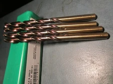 (4) #1 HSS 135° Purple/Bronze Finish Jobber Drill