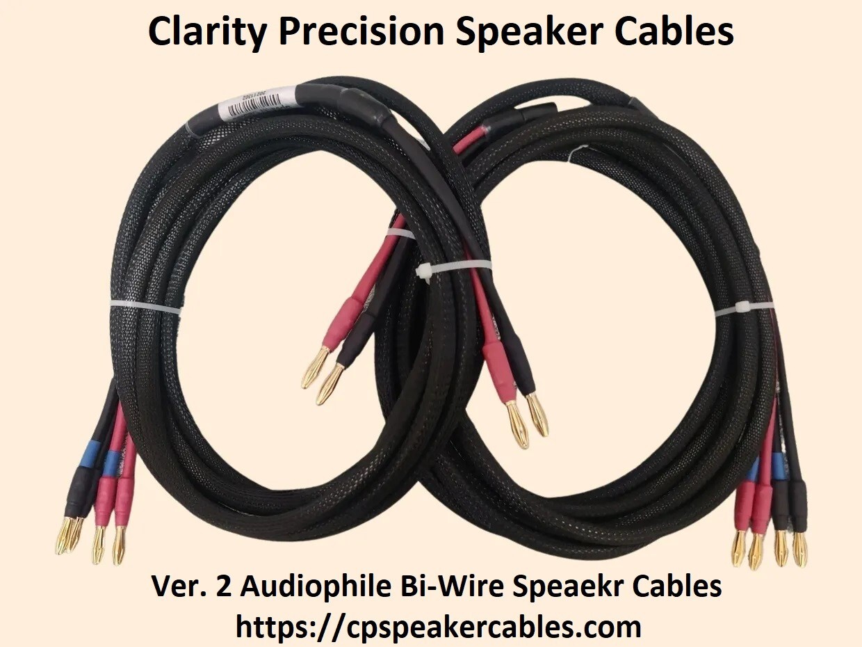 Clarity Precision Audiophile Bi-Wire Speaker Cables - 8ft. H