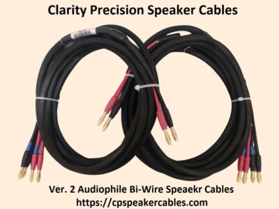 Clarity Precision Audiophile Bi-Wire Speaker Cables - 8ft. Handmade