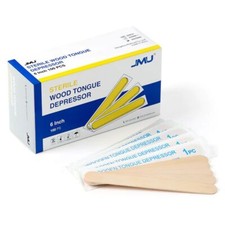 JMU Disposable 6" Wooden Tongue Depressors, Sterile, 200/Box