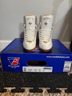 Womens 4 B/A Riedell 435 Bronze Star White Figure Skates