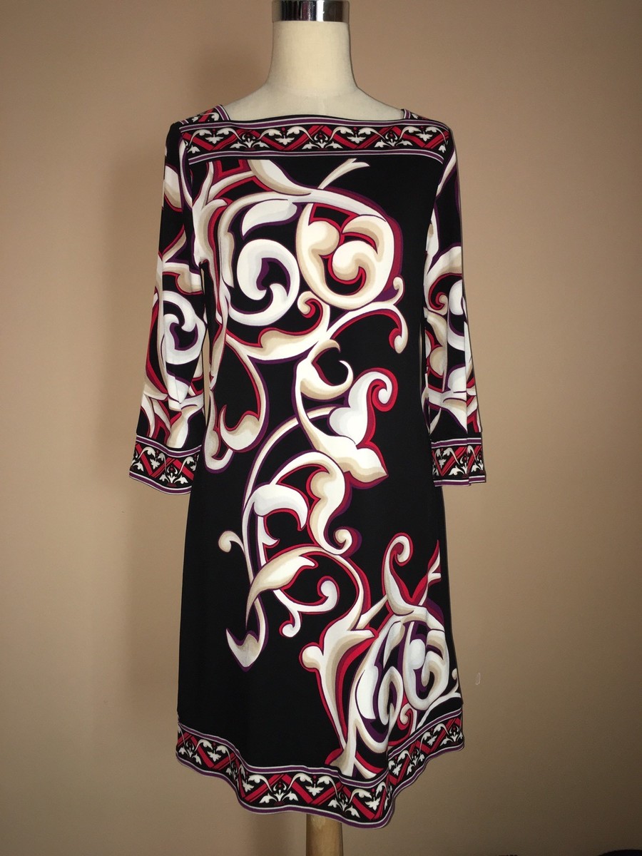 whbm holiday dresses Black Red White Beige Stretchy dress Sz. M katherine
