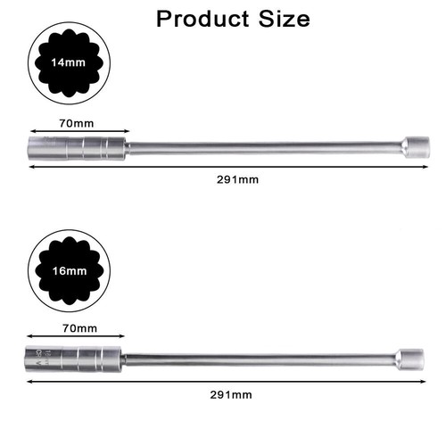 Llave de bujía magnética 14 16 mm 3/8" bujías bujías doce cantos - Imagen 6 de 10