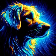 Digital Image Picture Photo Wallpaper Background Desktop AI Art Neon Dog02