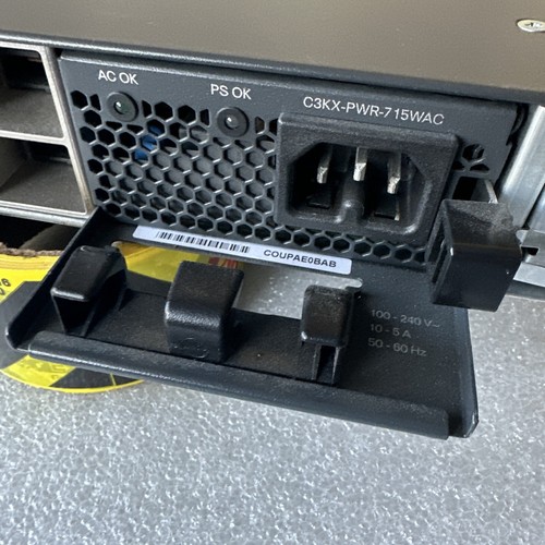 Cisco WS-C3750X-24P-S PoE+ 24-Port Gigabit Network Switch with 1x 715W PSU - Photo 5/7