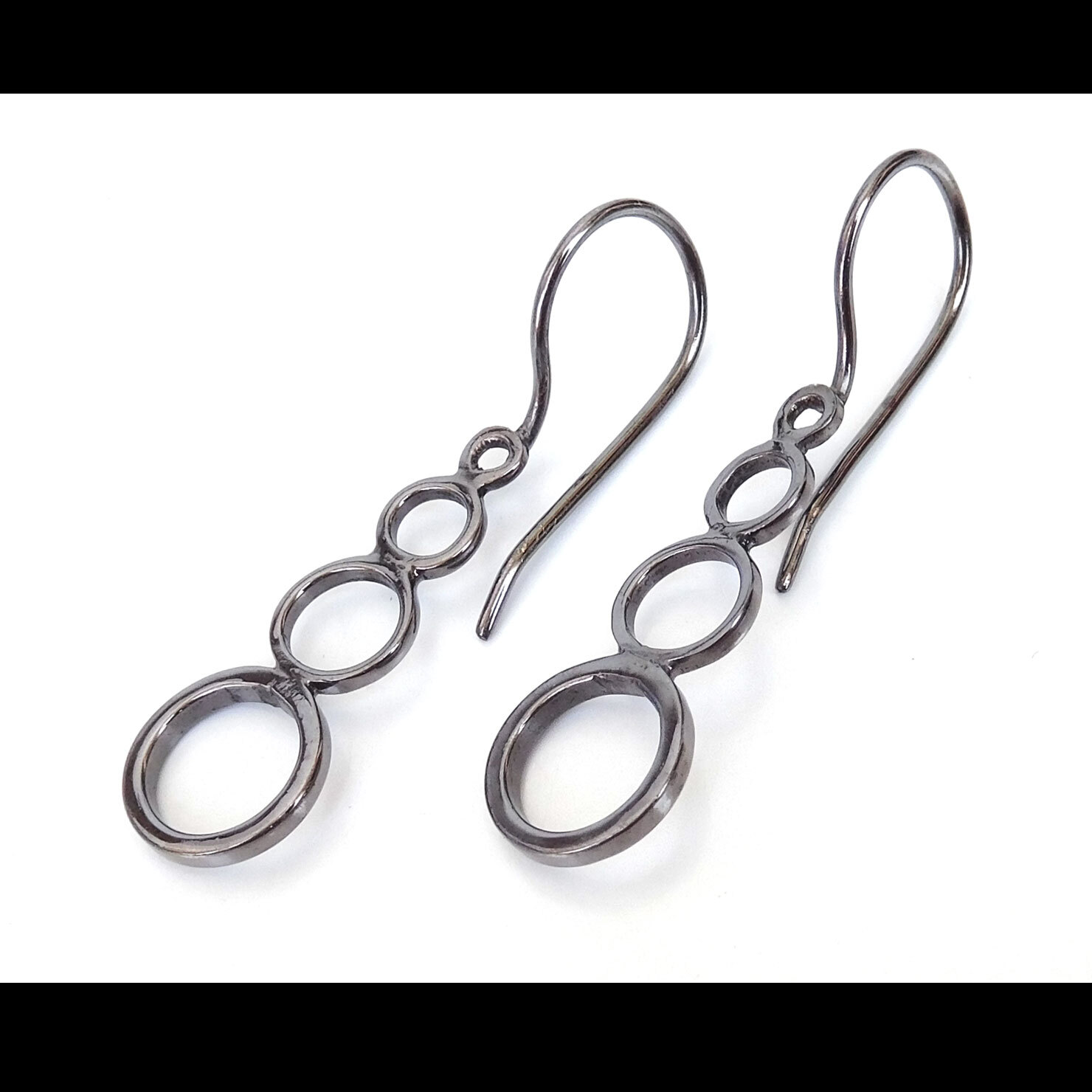 925 Sterling Silver Black Rhodium Plating Earring Fine Silver Jewelry-PE15