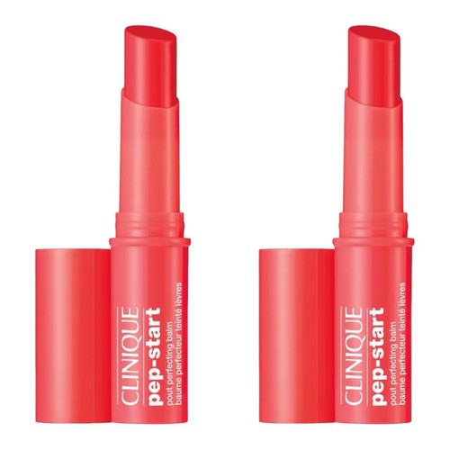 CLINIQUE PEP-START POUT PERFECTING LIP BALM TANGERINE 3.6G X2 - BRAND NEW