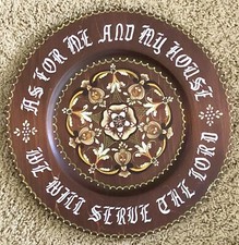 Vintage Norwegian Artist Rosemaling 14  Wood Plate Hand Painted Floral Folk Art