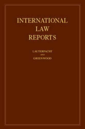 International Law Reports Lauterpacht Greenwood Hardback 9780521464345 Volume 89
