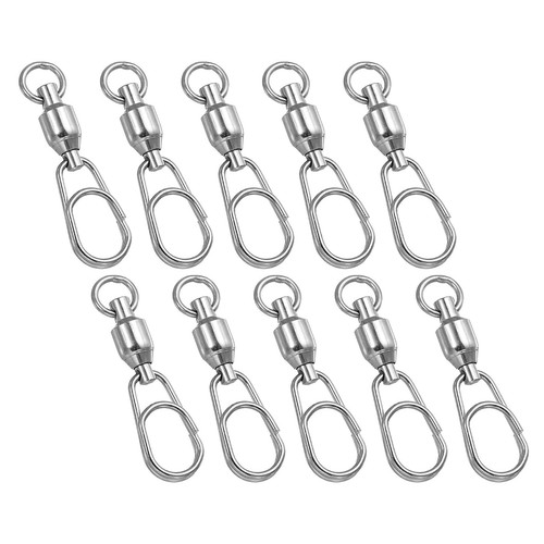 25 Pièces émerillons Avec Snaps Acier Inox - Connecteur Canne à Pêche 9KM