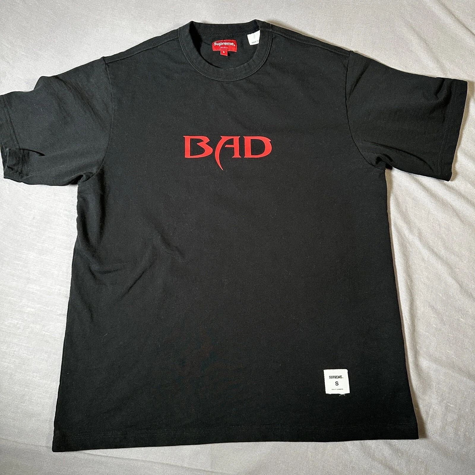 Supreme Bad T Shirt Noir Petit Skate Streetwear Décontracté Adulte Homme
