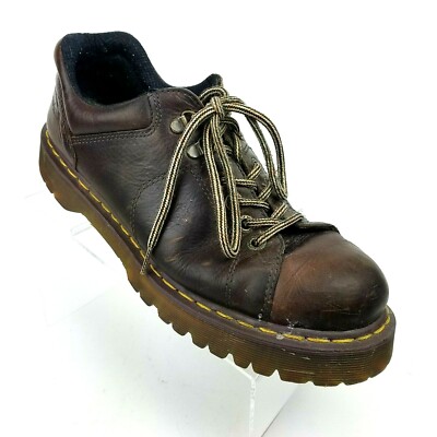 Dr Martens Brown Leather Chunky Heel Air Cushion Oxfords Men Size