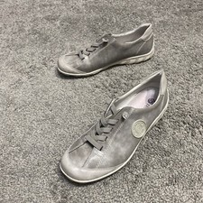 Remonte Liv 40 Women  s Size 8.5 Leather Slip on Lace Up Sneakers Gray  White