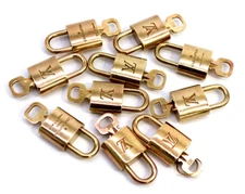 Louis-Vuitton Lock & Key Padlock Bag Charm for Speedy LV Brass Gold Authentic